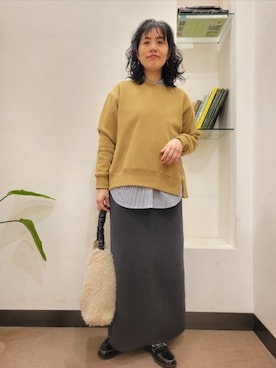 「かぐれ」｜「アイテム（スウェット）」を使った、浪口　絵美さん（レディース・164cm）の秋コーディネート