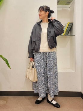 「アーバンリサーチドアーズ」｜「アイテム（マウンテンパーカー）」を使った、浪口　絵美さん（レディース・164cm）の春コーディネート