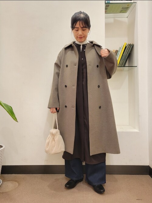 セール】ウールライクツイルシャツワンピース（ワンピース）｜URBAN