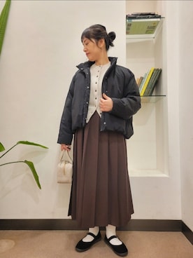 「FORK&SPOON（フォークアンドスプーン）のアイテム（ブルゾン）」を使った、浪口　絵美さん（レディース・164cm）の冬コーディネート