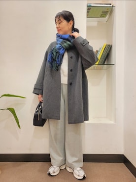 「アイテム（ボストンバッグ）」を使った、浪口　絵美さん（レディース・164cm）の秋コーディネート