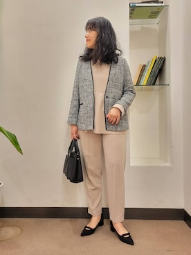「アイテム（セットアップ）」を使った、浪口　絵美さん（レディース・164cm）の冬コーディネート