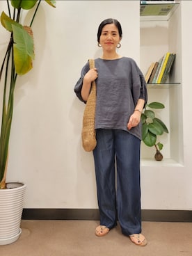 「透かし柄」｜emiinamiiさん（レディース・164cm）の夏コーディネート
