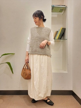 「URBAN RESEARCH DOORS（アーバンリサーチドアーズ）のスクエアトゥリボンミュール（サンダル）」を使った、浪口　絵美さん（レディース・164cm）の秋コーディネート