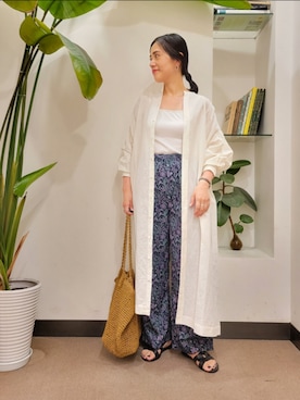 「ペーパーバッグ」｜「アイテム（ワンピース/ドレス）」を使った、emiinamiiさん（レディース・164cm）の夏コーディネート