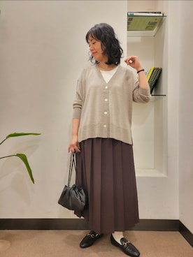 「プリーツ」｜浪口　絵美さん（レディース・164cm）の秋コーディネート