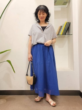 「MARCO BIANCHINI（マルコビアンチーニ）のアイテム」を使った、emiinamiiさん（レディース・164cm）の夏コーディネート