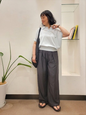 「BAICYCLON by Bagjack（バイシクロン バイ バグジャック）のBAICYCLON　EXCLUSIVE SHOLDER BAG（ショルダーバッグ、ブラック系）」を使った、浪口　絵美さん（レディース・164cm）の夏コーディネート