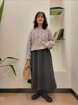 「EKAL（エカル）のアイテム」を使った、浪口　絵美さん（レディース・164cm）の冬コーディネート