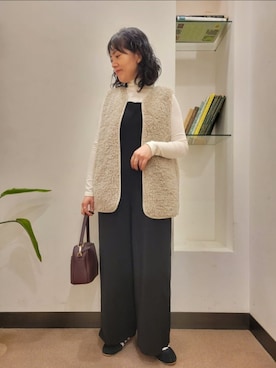 「アイテム（オールインワン・サロペット）」を使った、浪口　絵美さん（レディース・164cm）の秋コーディネート