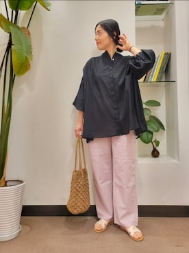 「ペインターパンツ」｜「アイテム（サンダル）」を使った、emiinamiiさん（レディース・164cm）の春コーディネート