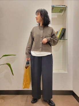 「HARUTA（ハルタ）の『別注』HARUTA×DOORS　キルトローファー（ローファー）」を使った、浪口　絵美さん（レディース・164cm）の秋コーディネート