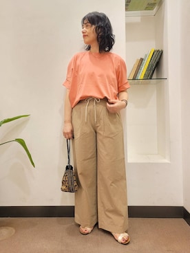 「きれいめ派カットソー」｜浪口　絵美さん（レディース・164cm）の夏コーディネート