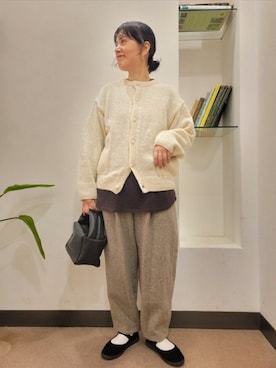 「ウールパンツ」｜浪口　絵美さん（レディース・164cm）の秋コーディネート