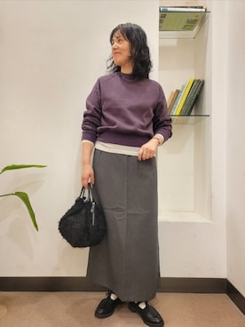 「アイテム（ローファー）」を使った、浪口　絵美さん（レディース・164cm）の秋コーディネート