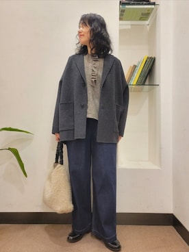 「アイテム（ジャケット/アウター）」を使った、浪口　絵美さん（レディース・164cm）の冬コーディネート