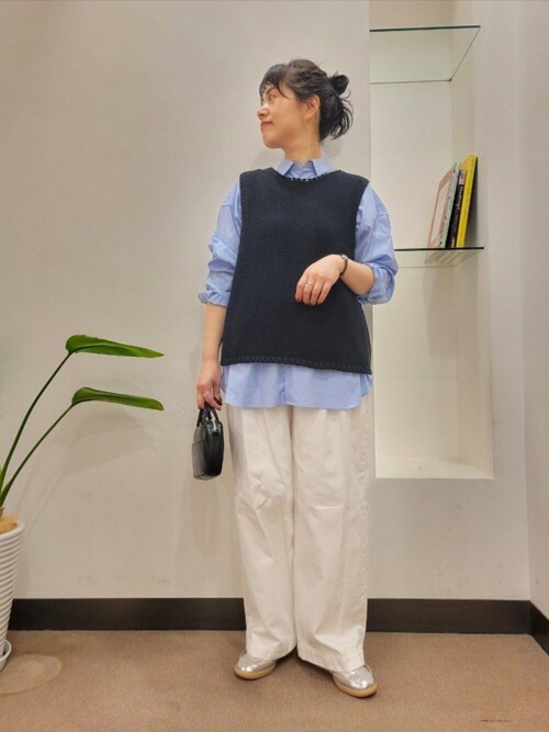【美品】かぐれ　コットンストライプレギュラーシャツ コットンストライプレギュラーシャツ（シャツ/ブラウス）｜かぐれ