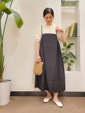 「ペーパーバッグ」｜「アイテム（ワンピース/ドレス）」を使った、emiinamiiさん（レディース・164cm）の春コーディネート
