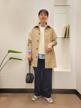 「URBAN RESEARCH DOORS（アーバンリサーチドアーズ）のアイテム（ステンカラーコート）」を使った、浪口　絵美さん（レディース・164cm）の春コーディネート