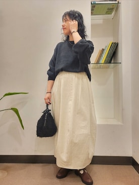 「POMTATA（ポンタタ）のPOMTATA　OTIS envan tote S（ハンドバッグ）」を使った、浪口　絵美さん（レディース・164cm）の秋コーディネート
