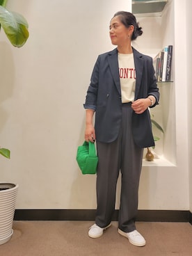 「スタンスミス」｜「アイテム（その他アウター）」を使った、emiinamiiさん（レディース・164cm）の秋コーディネート