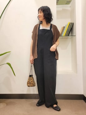 「アイテム（サロペット/オーバーオール）」を使った、emiinamiiさん（レディース・164cm）の夏コーディネート