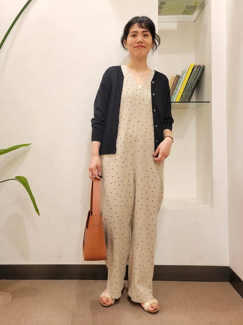 セール】リネンレーヨンドットオールインワン（サロペット