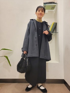 「アイテム（ステンカラーコート）」を使った、浪口　絵美さん（骨格ウェーブ・レディース・164cm）の秋コーディネート