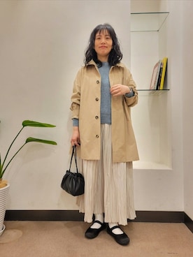 「URBAN RESEARCH DOORS（アーバンリサーチドアーズ）のアイテム（ステンカラーコート）」を使った、浪口　絵美さん（レディース・164cm）の春コーディネート