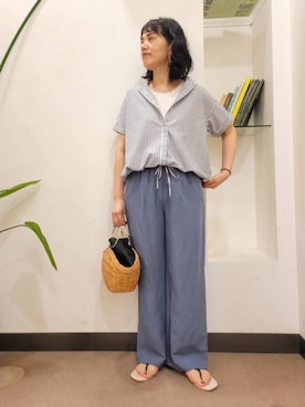 「COTTO（コトゥー）のアイテム」を使った、浪口　絵美さん（レディース・164cm）の夏コーディネート