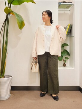 「キルトジャケット」｜「アイテム（その他アウター）」を使った、emiinamiiさん（レディース・164cm）の秋コーディネート