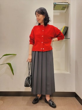 「アイテム（ローファー）」を使った、浪口　絵美さん（レディース・164cm）の秋コーディネート
