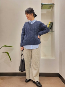 「アイテム（ローファー）」を使った、浪口　絵美さん（レディース・164cm）の秋コーディネート