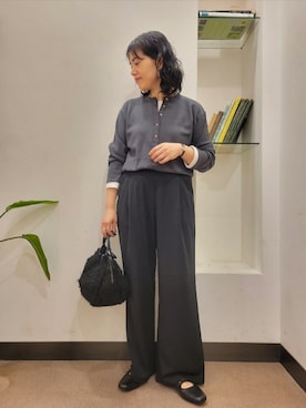 「POMTATA（ポンタタ）のPOMTATA　OTIS envan tote S（ハンドバッグ）」を使った、浪口　絵美さん（レディース・164cm）の秋コーディネート