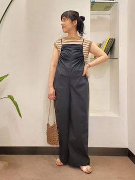 「FORK&SPOON（フォークアンドスプーン）のアイテム（オールインワン・サロペット）」を使った、emiinamiiさん（レディース・164cm）の夏コーディネート