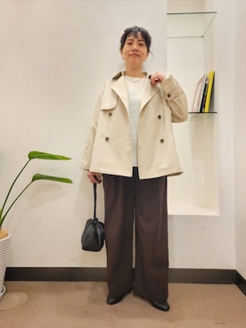 「ショートトレンチ」｜浪口　絵美さん（レディース・164cm）の春コーディネート