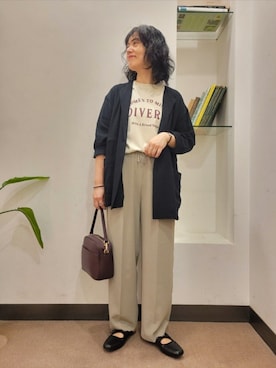 「アイテム（テーラードジャケット）」を使った、浪口　絵美さん（レディース・164cm）の秋コーディネート