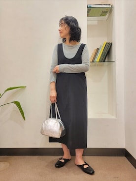 「URBAN RESEARCH DOORS（アーバンリサーチドアーズ）のスクエアトゥリボンミュール（サンダル）」を使った、浪口　絵美さん（レディース・164cm）の夏コーディネート