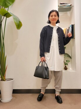 ウールワッフルニットパンツを使った人気ファッション