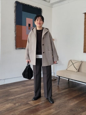 「POMTATA（ポンタタ）のPOMTATA　OTIS envan tote S（ハンドバッグ）」を使った、浪口　絵美さん（レディース・164cm）の秋コーディネート