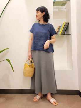 「URBAN RESEARCH DOORS（アーバンリサーチドアーズ）のアイテム（シャツ/ブラウス）」を使った、emiinamiiさん（レディース・164cm）の夏コーディネート