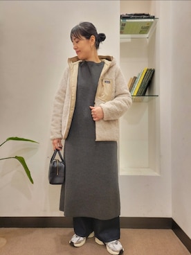 「アイテム（ボストンバッグ）」を使った、浪口　絵美さん（レディース・164cm）の秋コーディネート