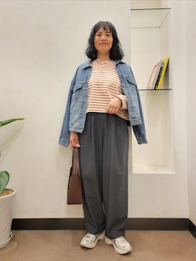 「FORK&SPOON（フォークアンドスプーン）のアイテム（その他パンツ）」を使った、浪口　絵美さん（レディース・164cm）の秋コーディネート