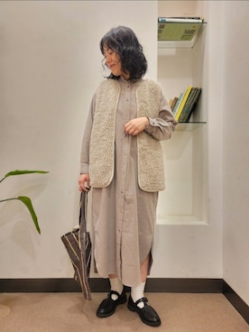 「シャツワンピース」｜浪口　絵美さん（レディース・164cm）の秋コーディネート