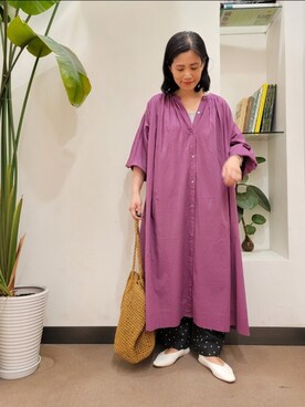 「ドットパンツ」｜浪口　絵美さん（レディース・164cm）の春コーディネート