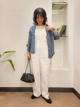 「アイテム（オールインワン・サロペット）」を使った、浪口　絵美さん（レディース・164cm）の夏コーディネート