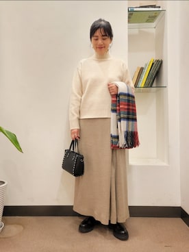 「URBAN RESEARCH DOORS（アーバンリサーチドアーズ）のタートルネックニット（ニット/セーター）」を使った、浪口　絵美さん（レディース・164cm）の冬コーディネート