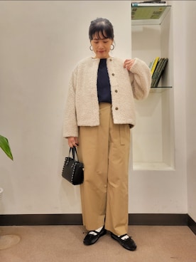 「ラップパンツ」｜「アイテム（ジャケット/アウター）」を使った、emiinamiiさん（レディース・164cm）の秋コーディネート