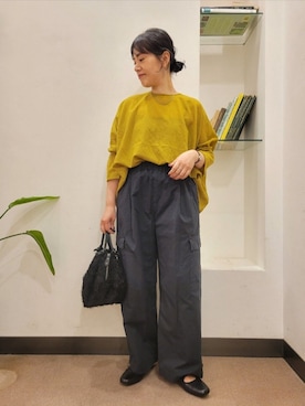「POMTATA（ポンタタ）のPOMTATA　OTIS envan tote S（ハンドバッグ）」を使った、浪口　絵美さん（レディース・164cm）の秋コーディネート