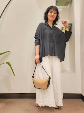 「MARCO BIANCHINI（マルコビアンチーニ）のアイテム」を使った、emiinamiiさん（レディース・164cm）の夏コーディネート